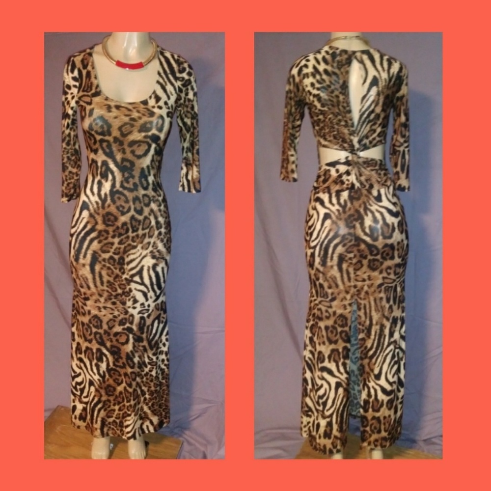 Animal print maxi dress